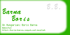 barna boris business card